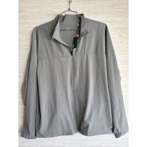 NWT gray, full-zip R.O.W. Men's Maxwell jacket Light Weight Lg